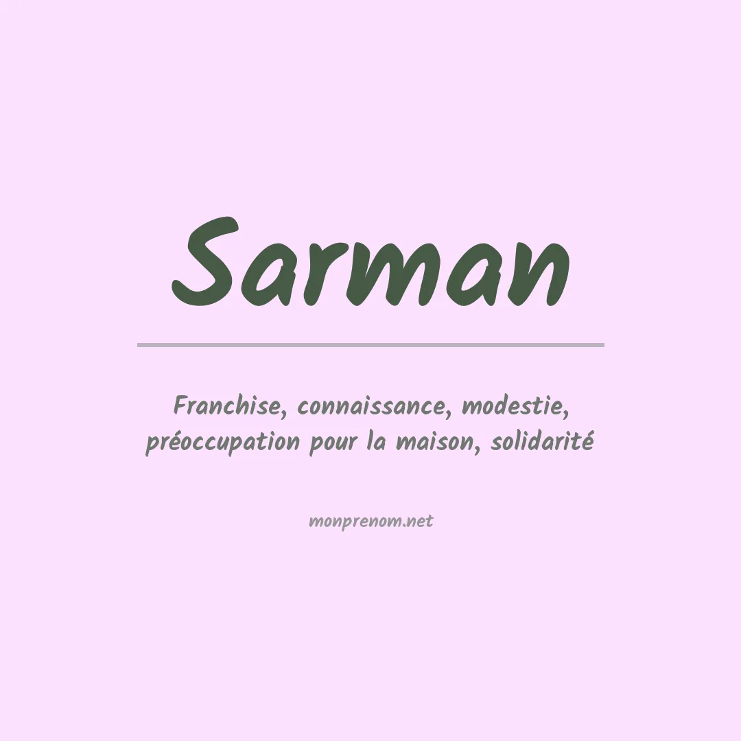 Signification du prénom Sarman