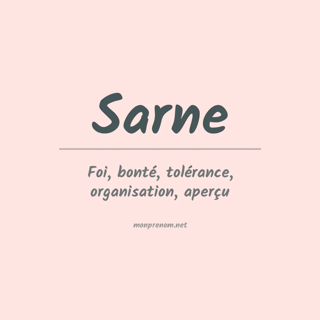 Signification du prénom Sarne