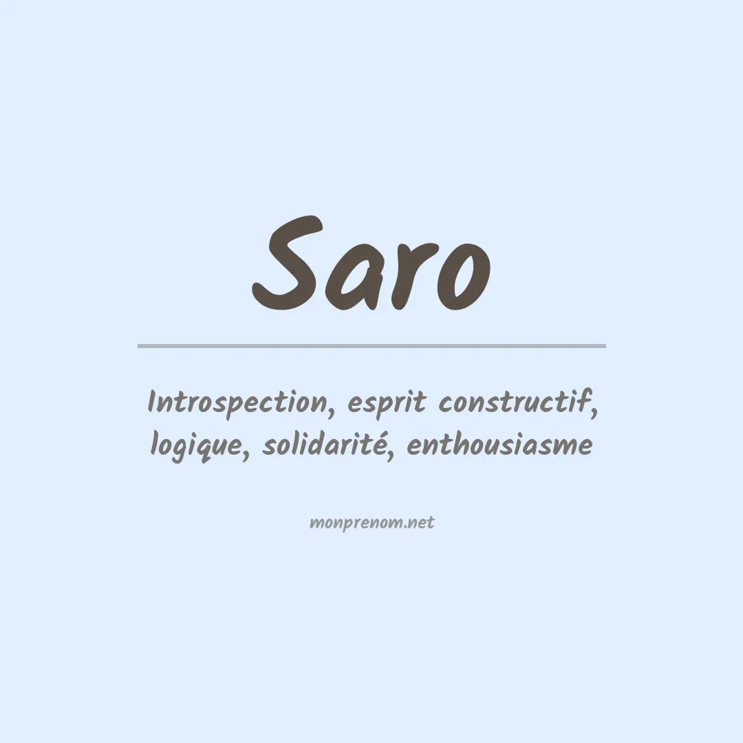 Prénom Saro