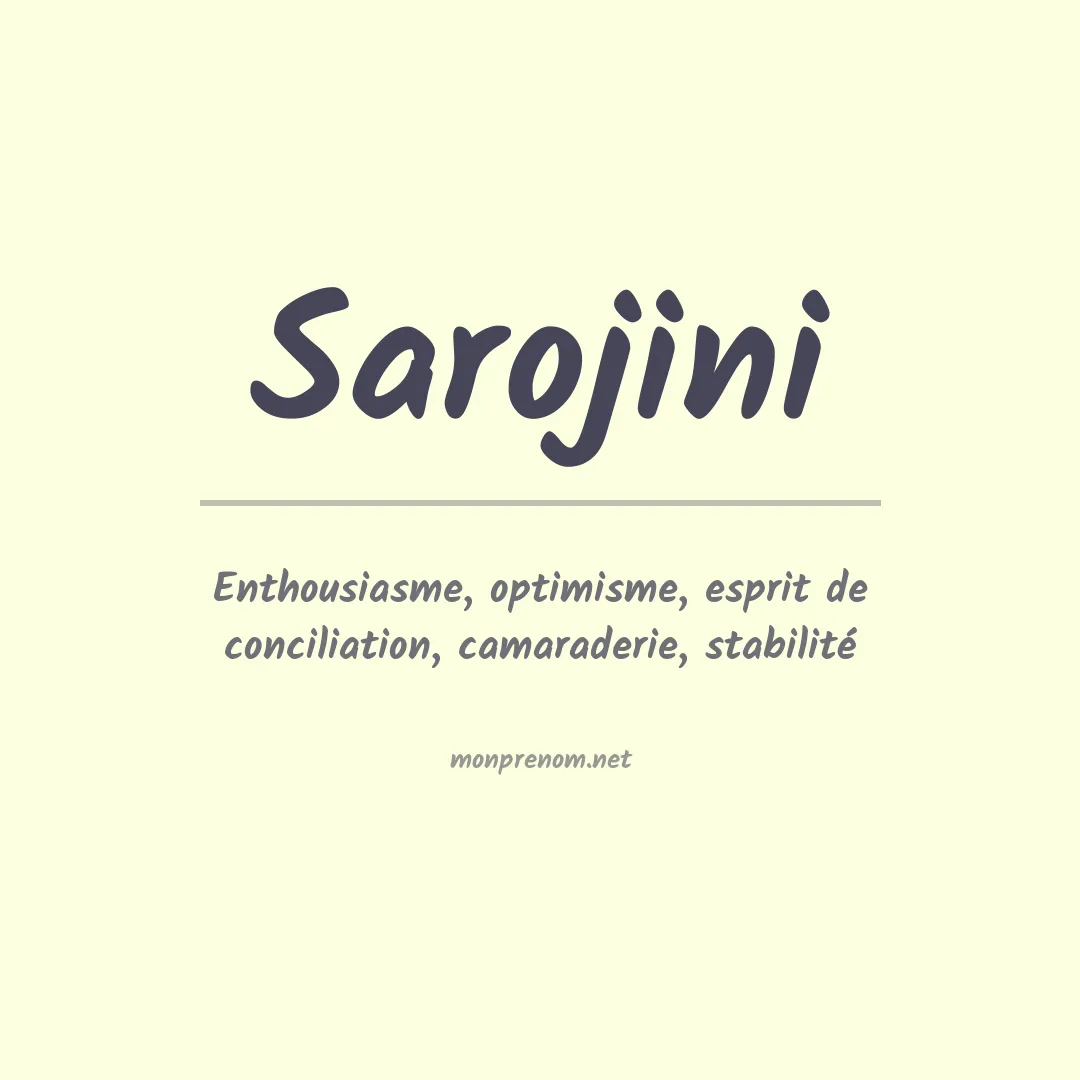 Signification du prénom Sarojini