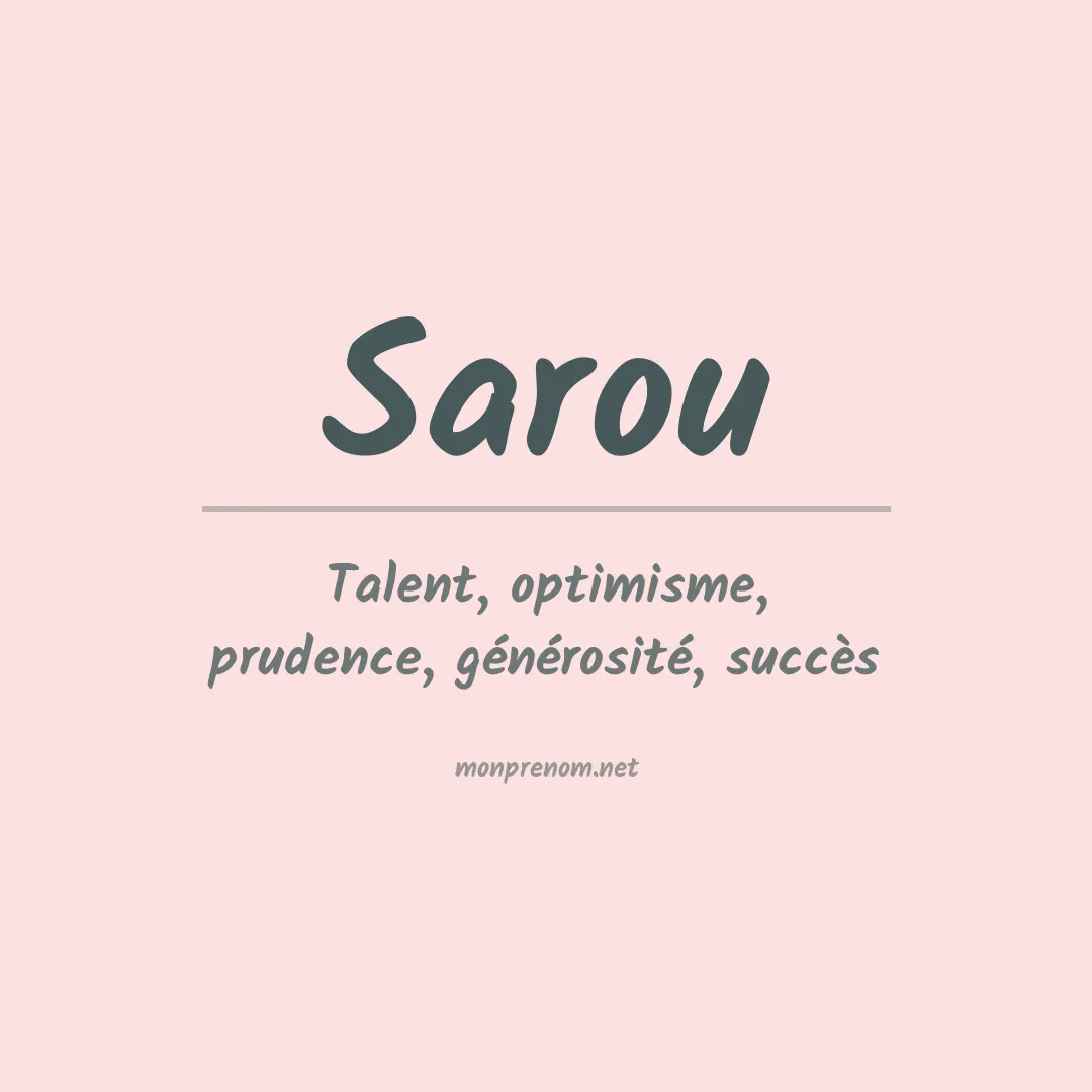 Signification du prénom Sarou