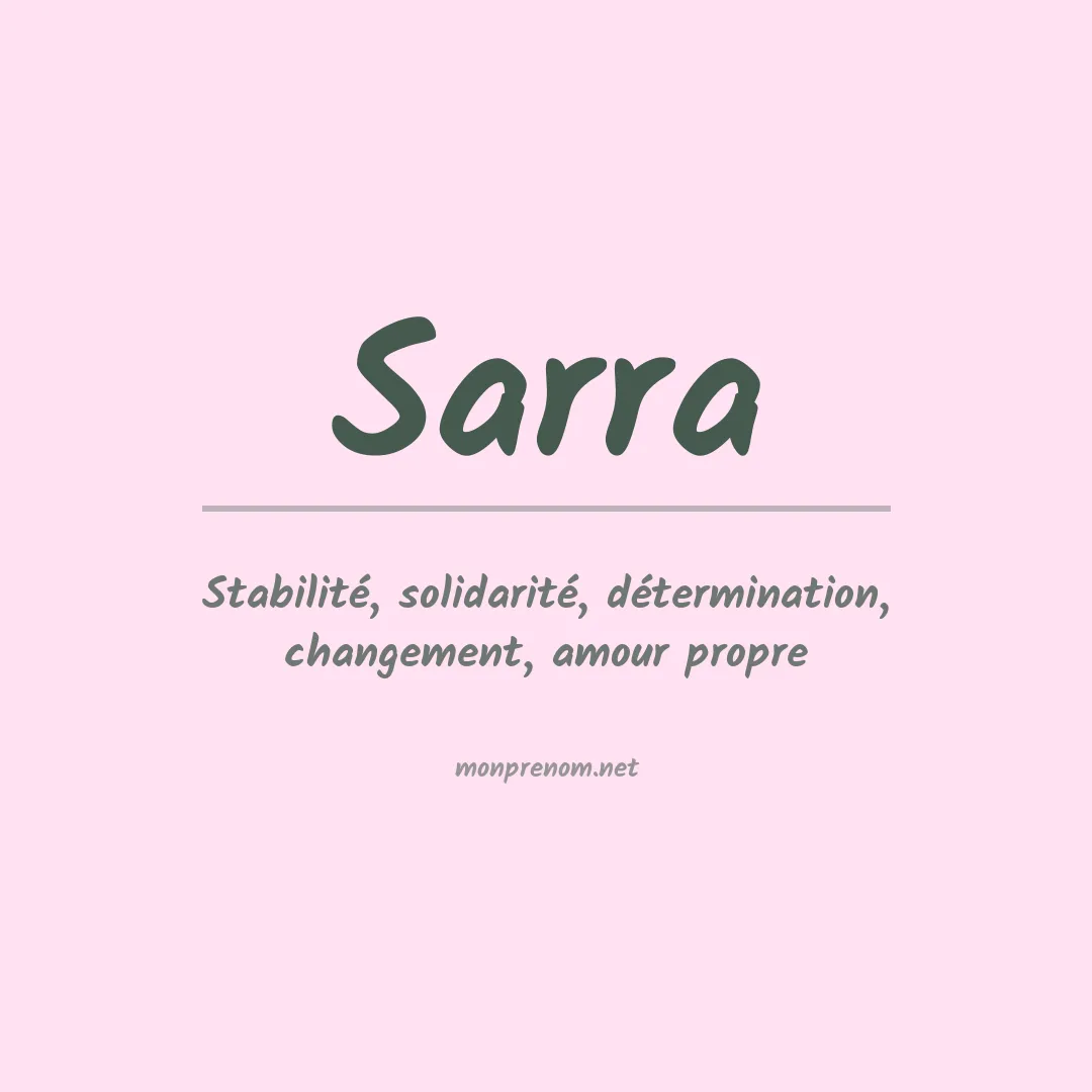Prénom Sarra
