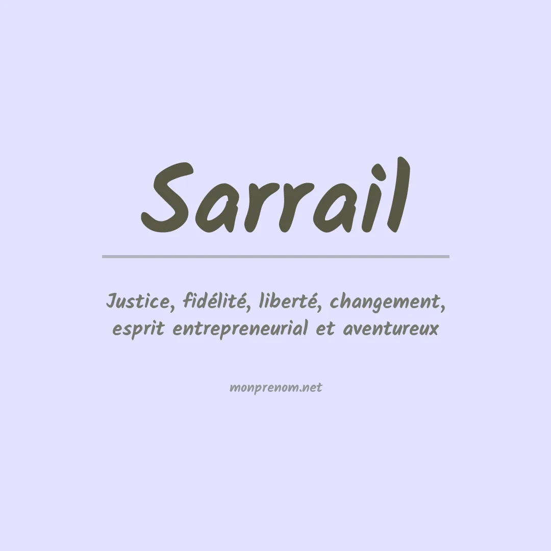 Signification du prénom Sarrail