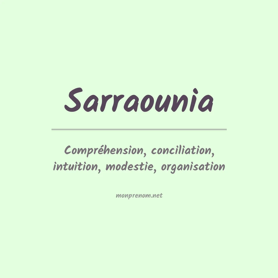 Signification du prénom Sarraounia