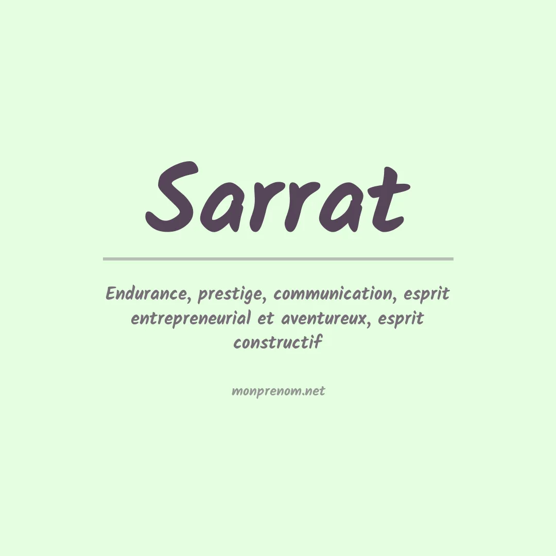 Signification du prénom Sarrat