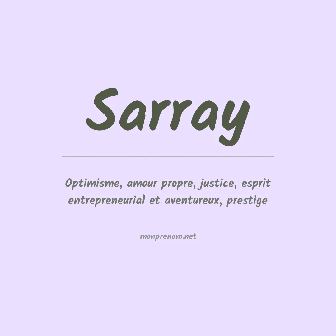 Signification du prénom Sarray