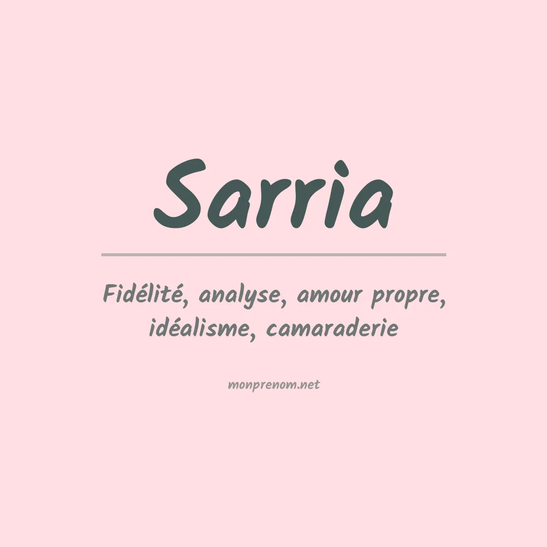 Signification du prénom Sarria