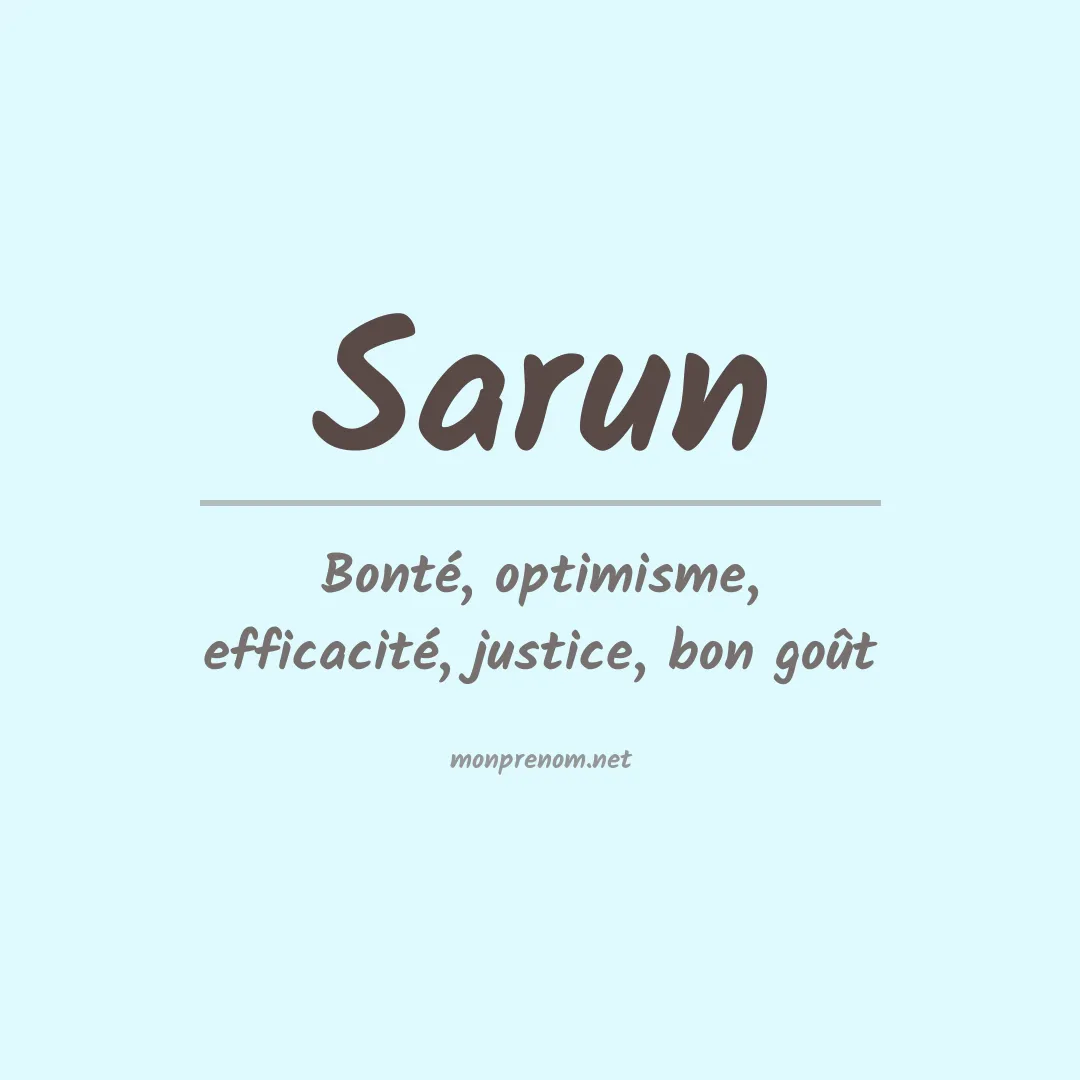 Signification du prénom Sarun