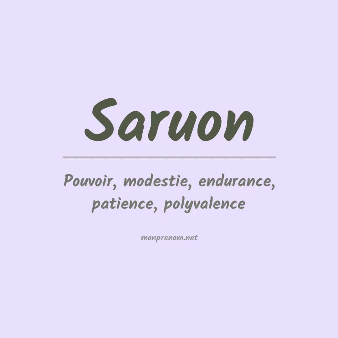 Signification du prénom Saruon