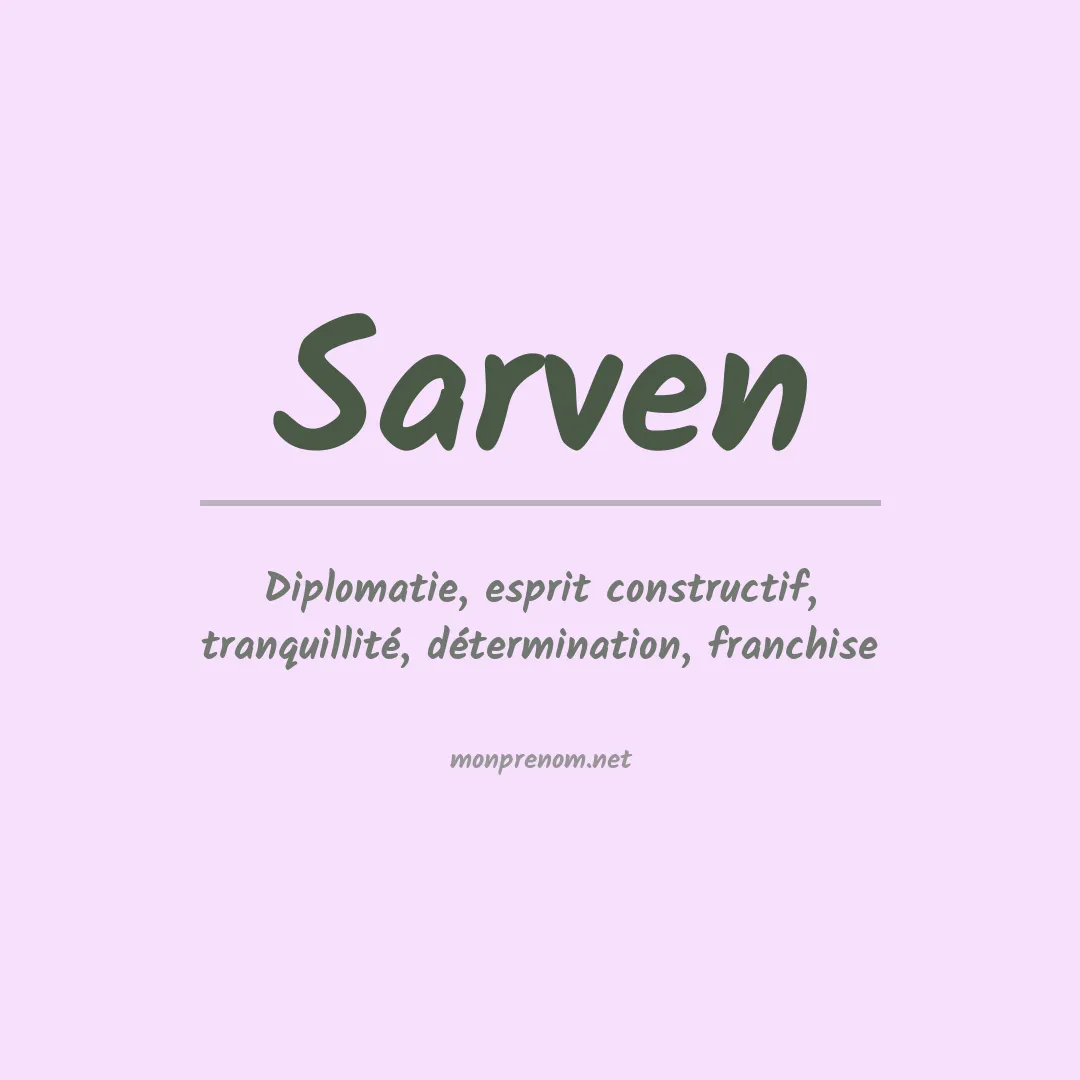 Signification du prénom Sarven