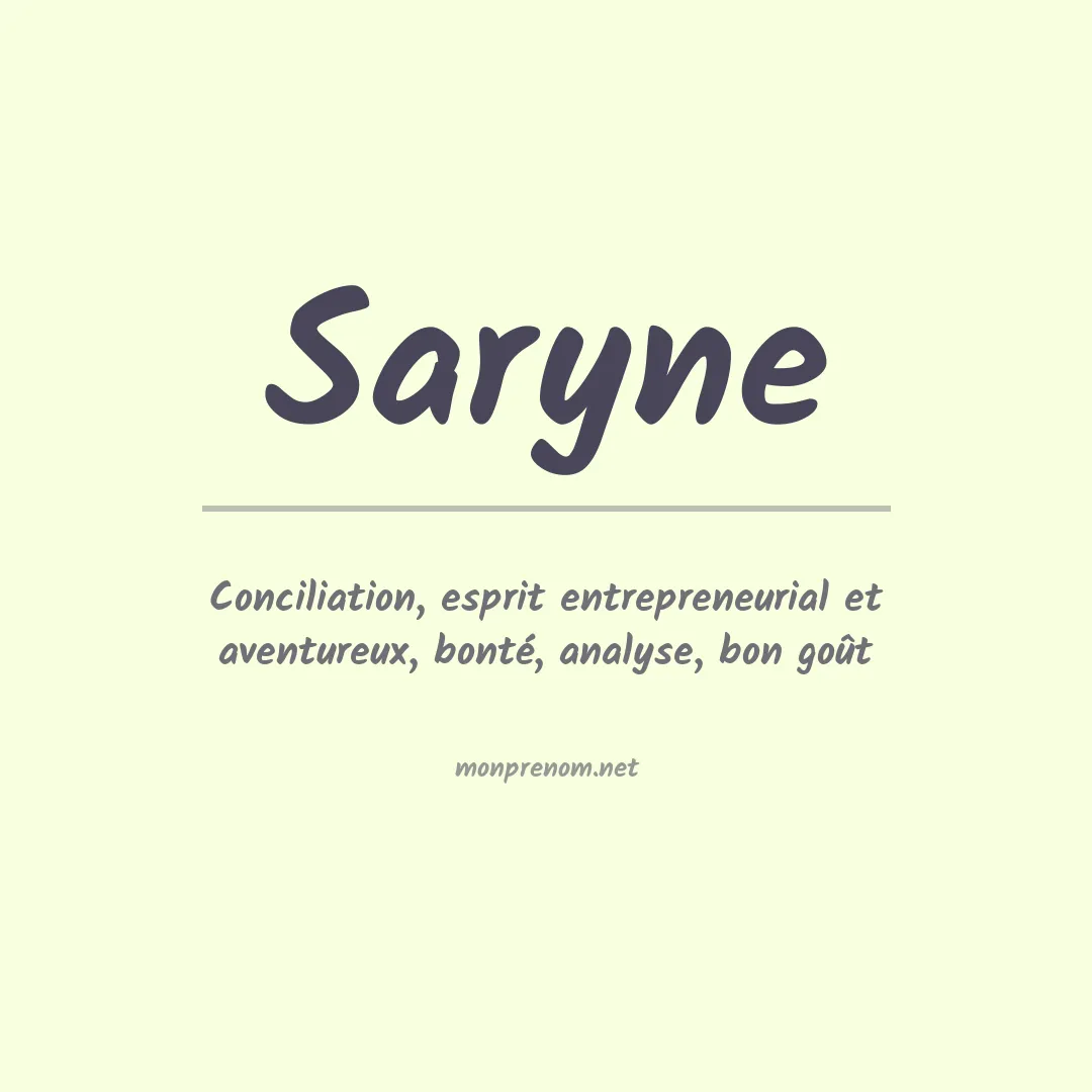 Signification du prénom Saryne