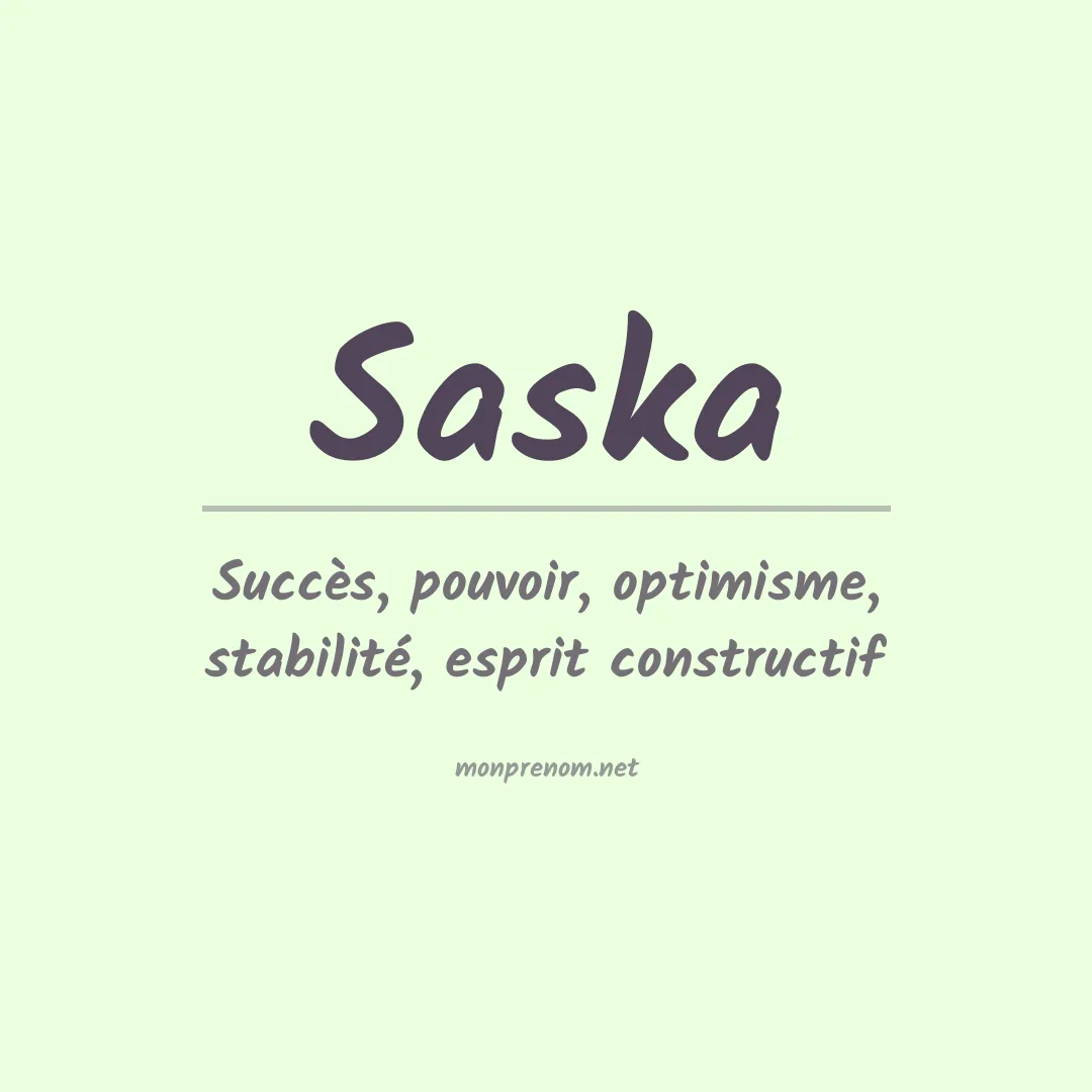 Signification du prénom Saska