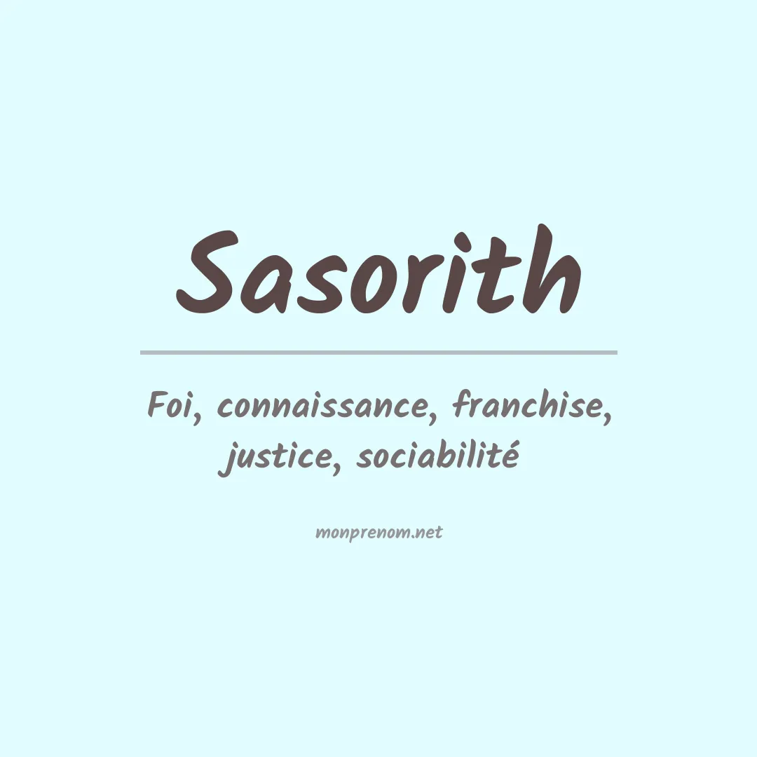 Signification du prénom Sasorith