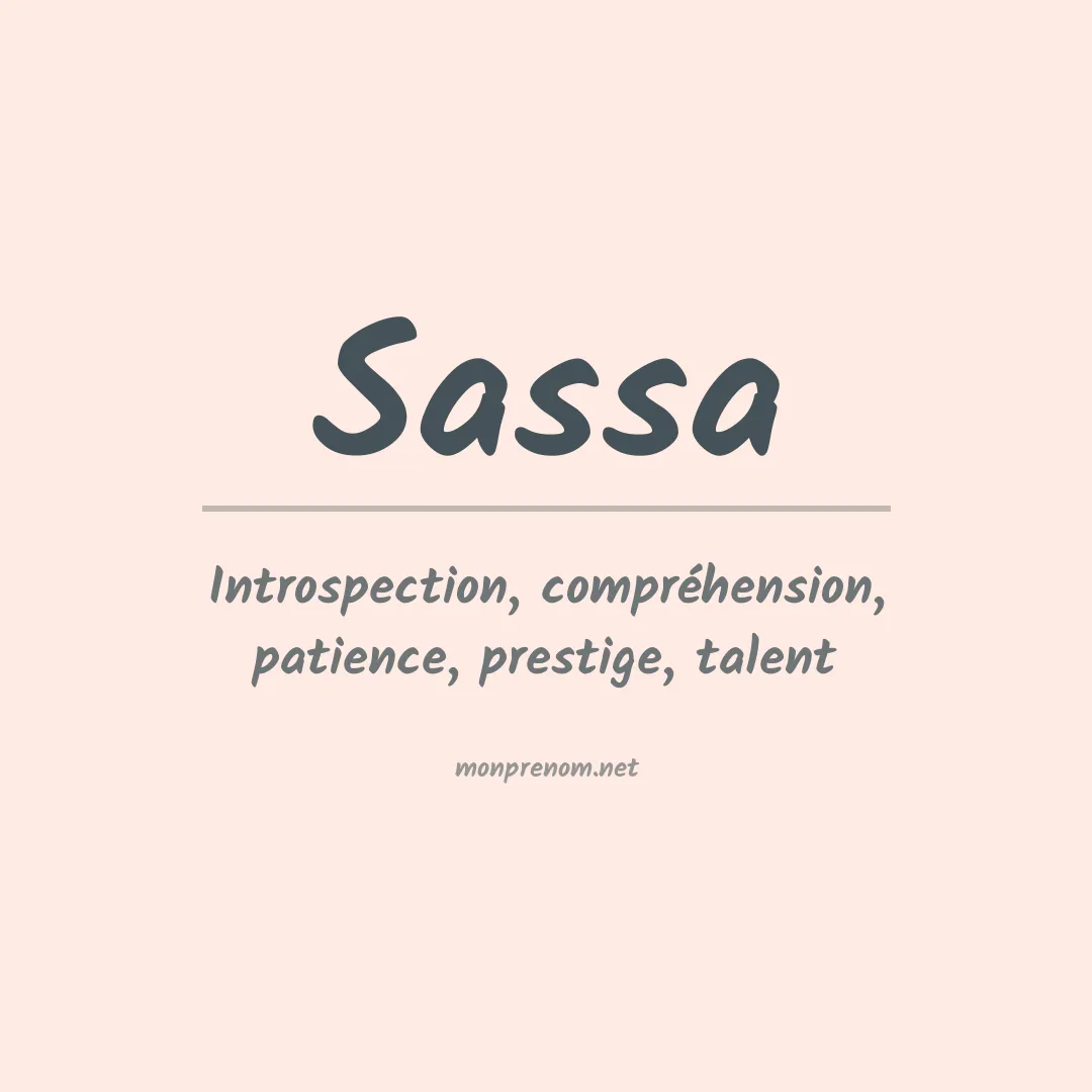 Signification du prénom Sassa