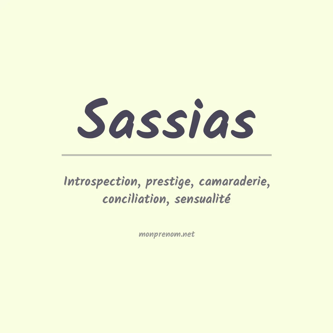 Signification du prénom Sassias