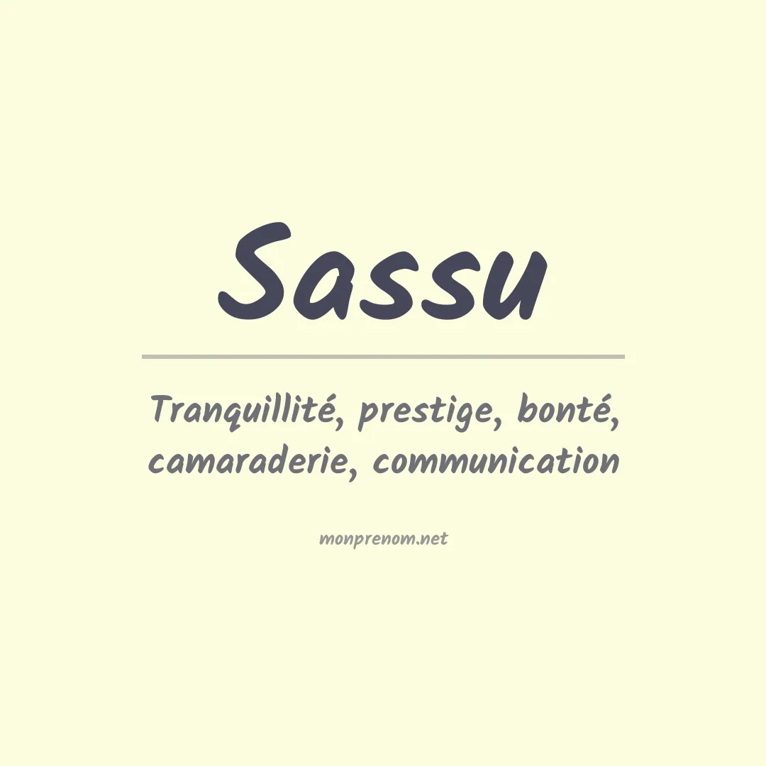 Signification du prénom Sassu