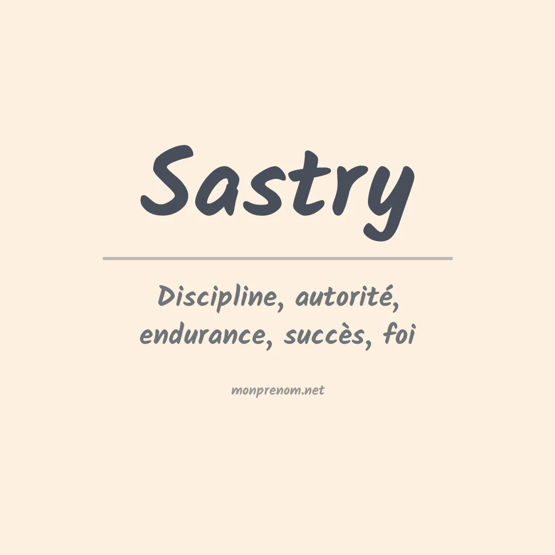 Signification du prénom Sastry
