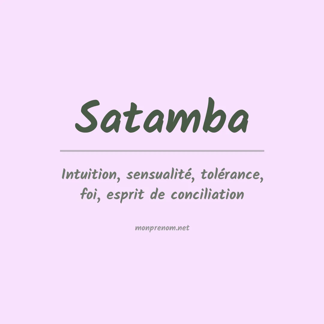 Signification du prénom Satamba