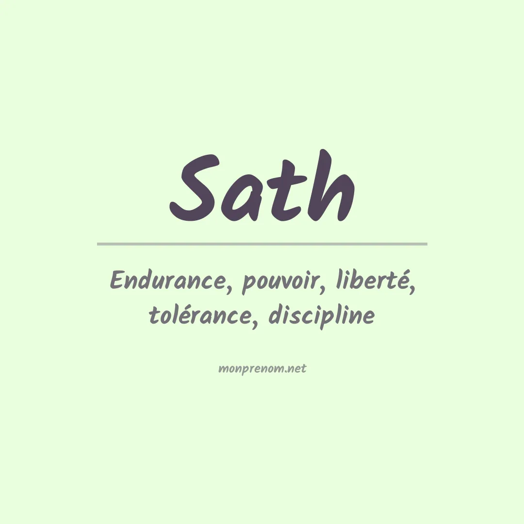 Signification du prénom Sath