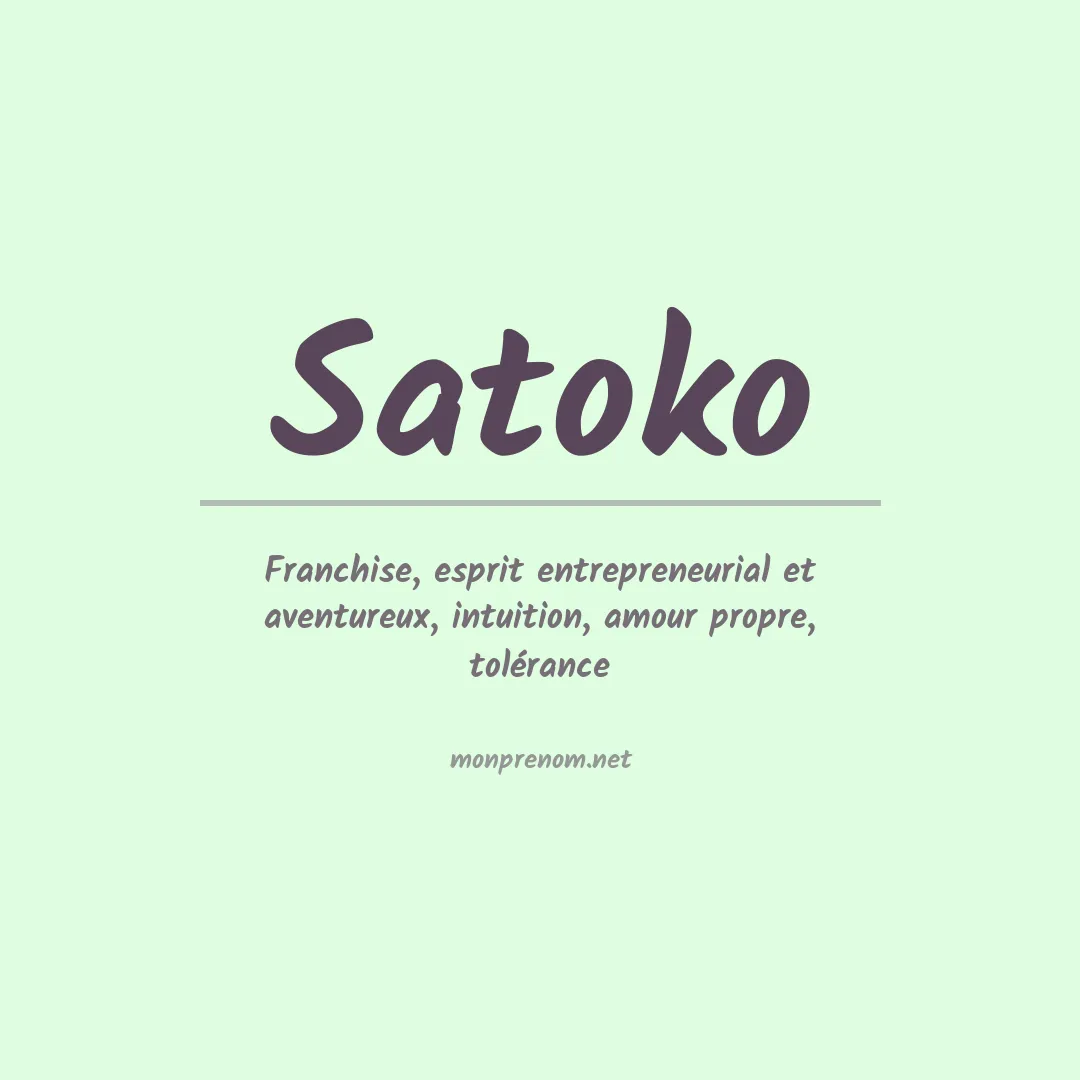 Signification du prénom Satoko