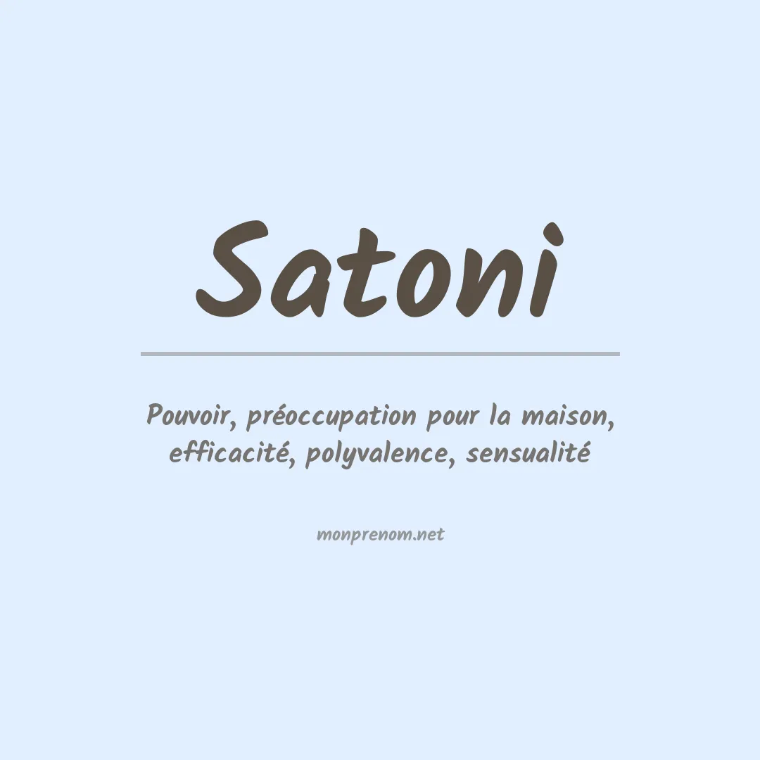 Signification du prénom Satoni