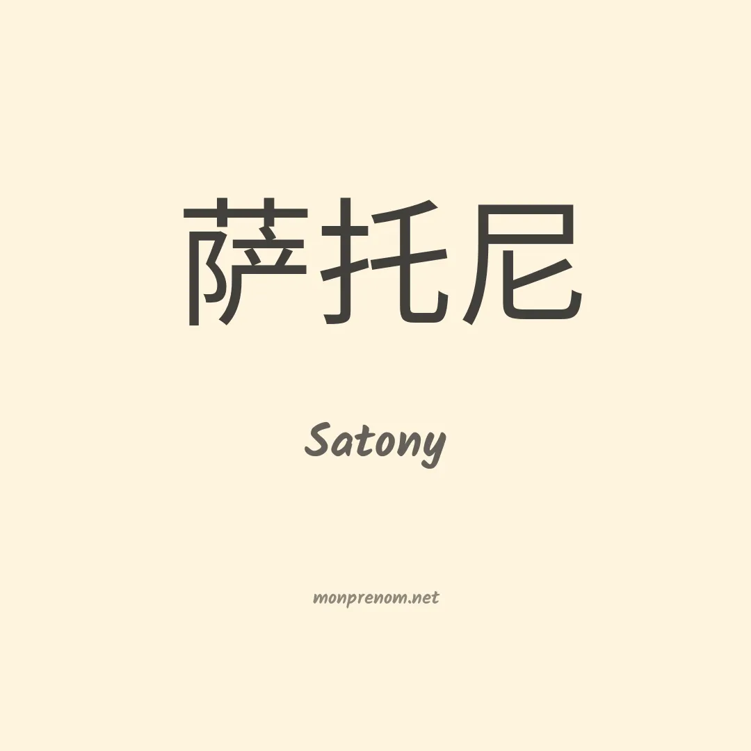 Satony en chinois