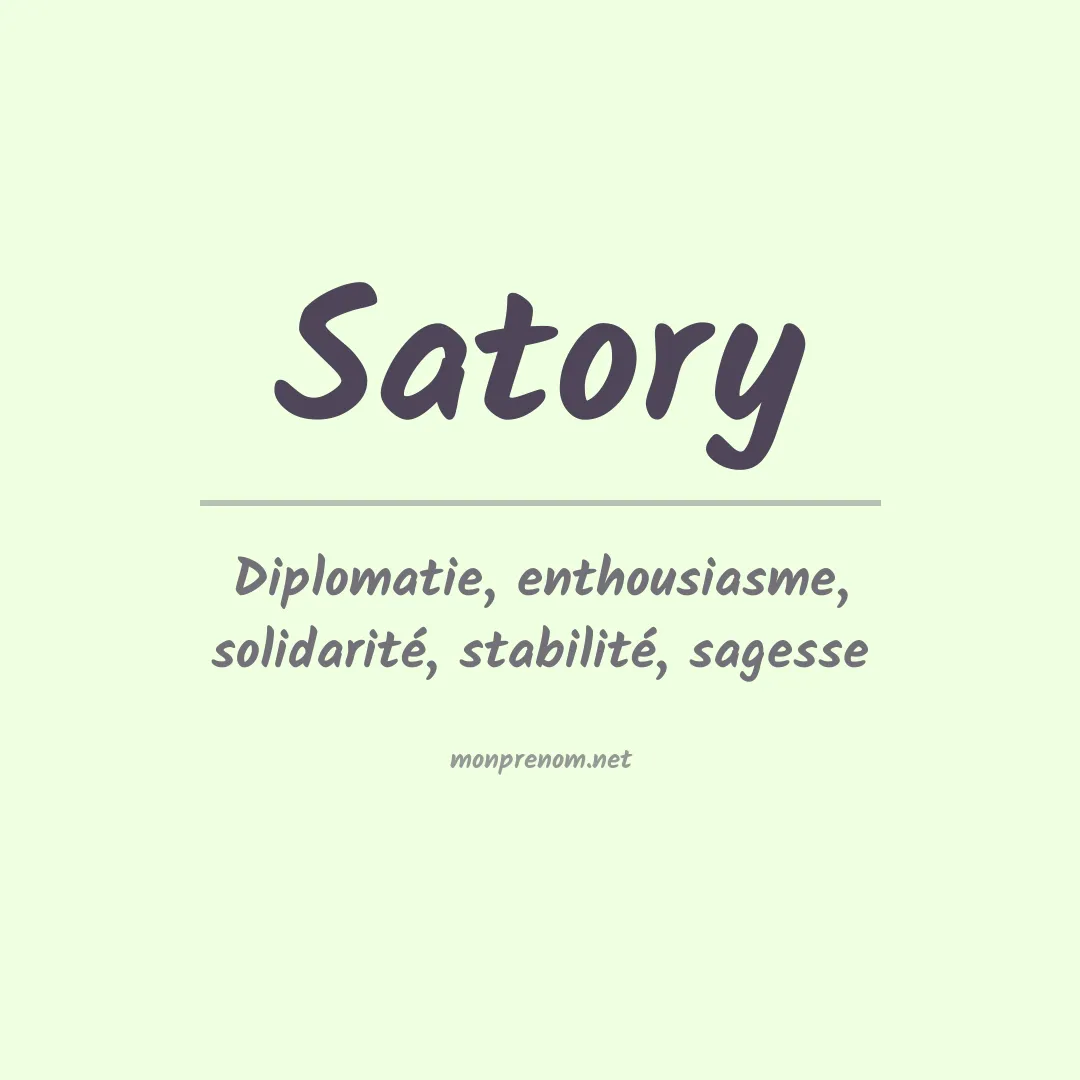 Signification du prénom Satory