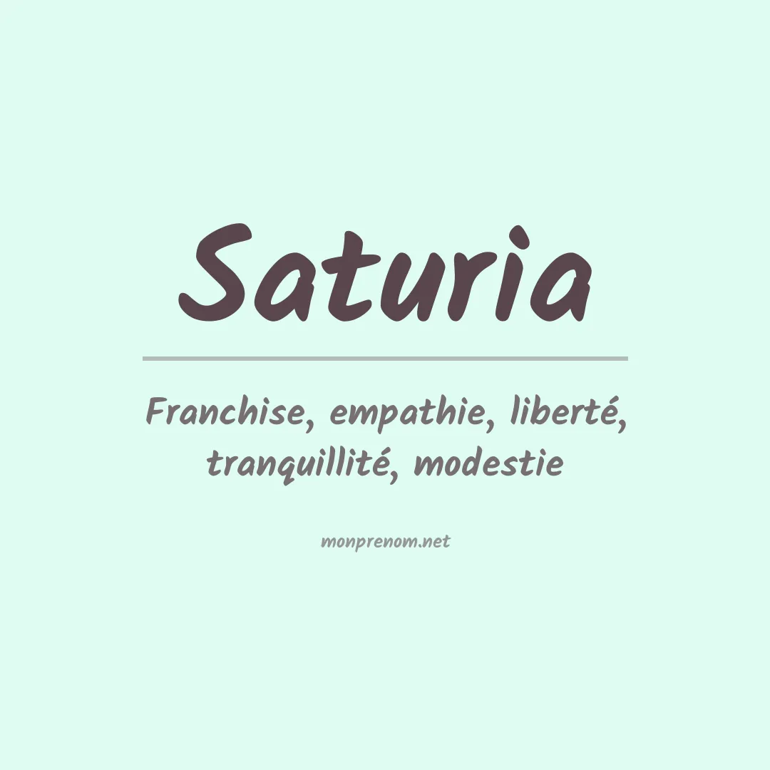 Signification du prénom Saturia