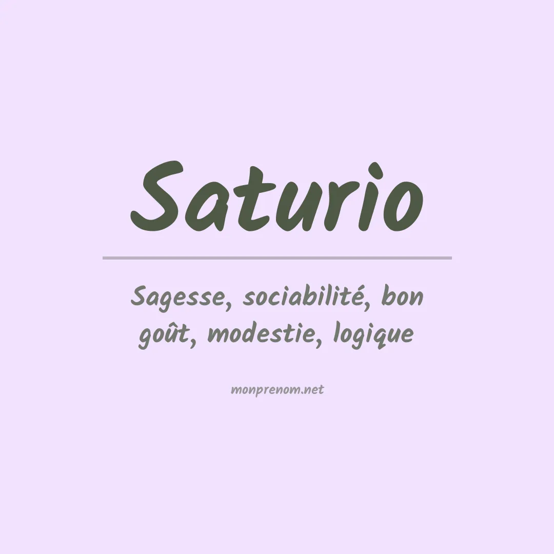Signification du prénom Saturio