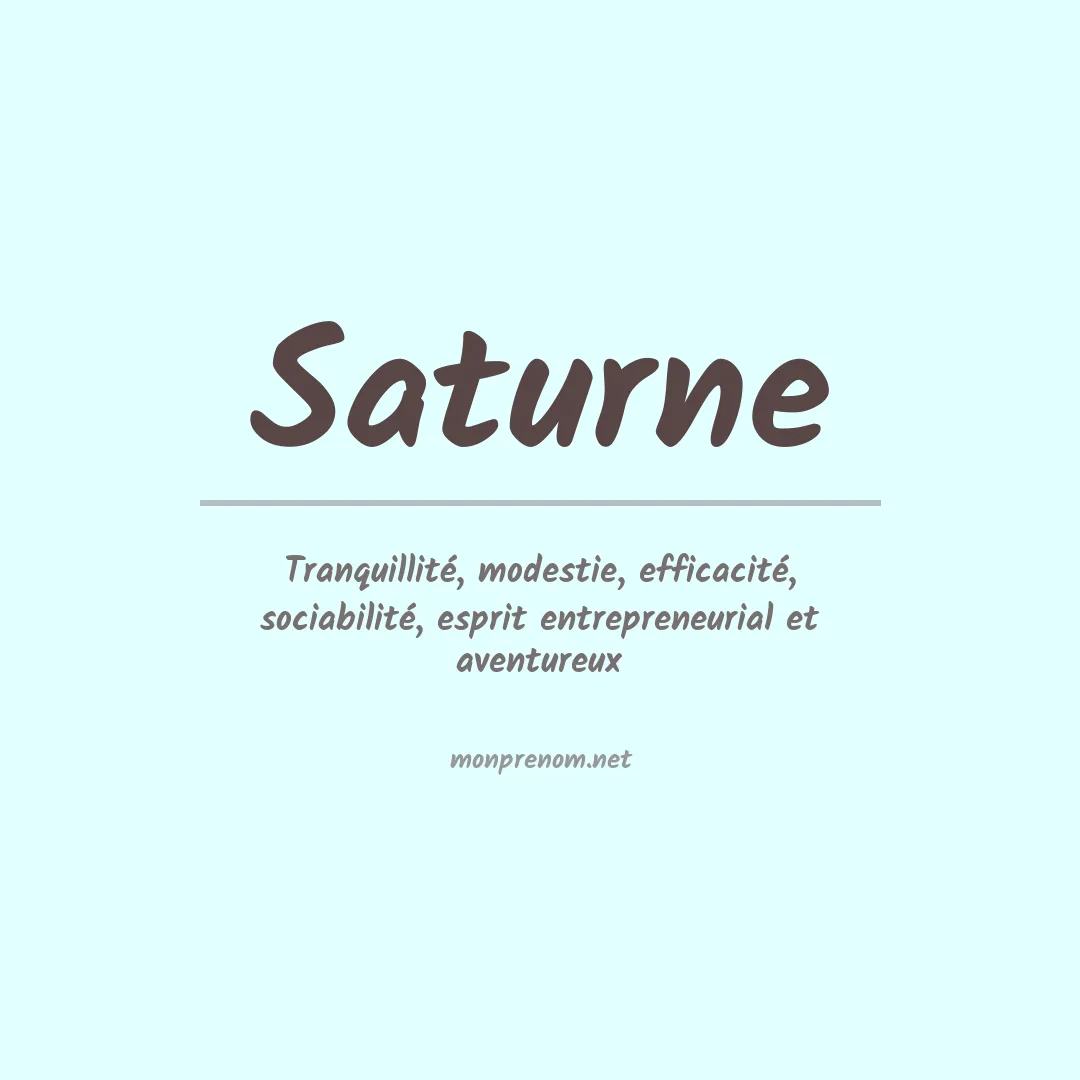 Signification du prénom Saturne