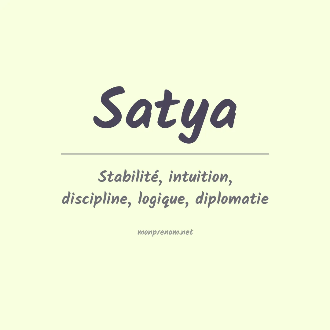 Prénom Satya