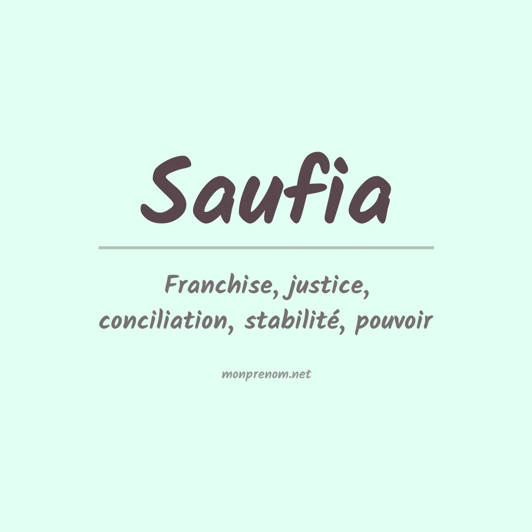 Signification du prénom Saufia