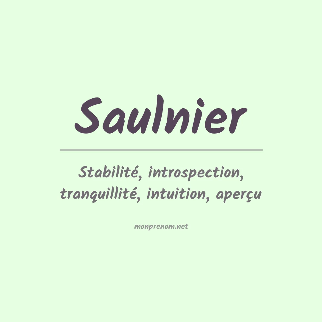 Prénom Saulnier