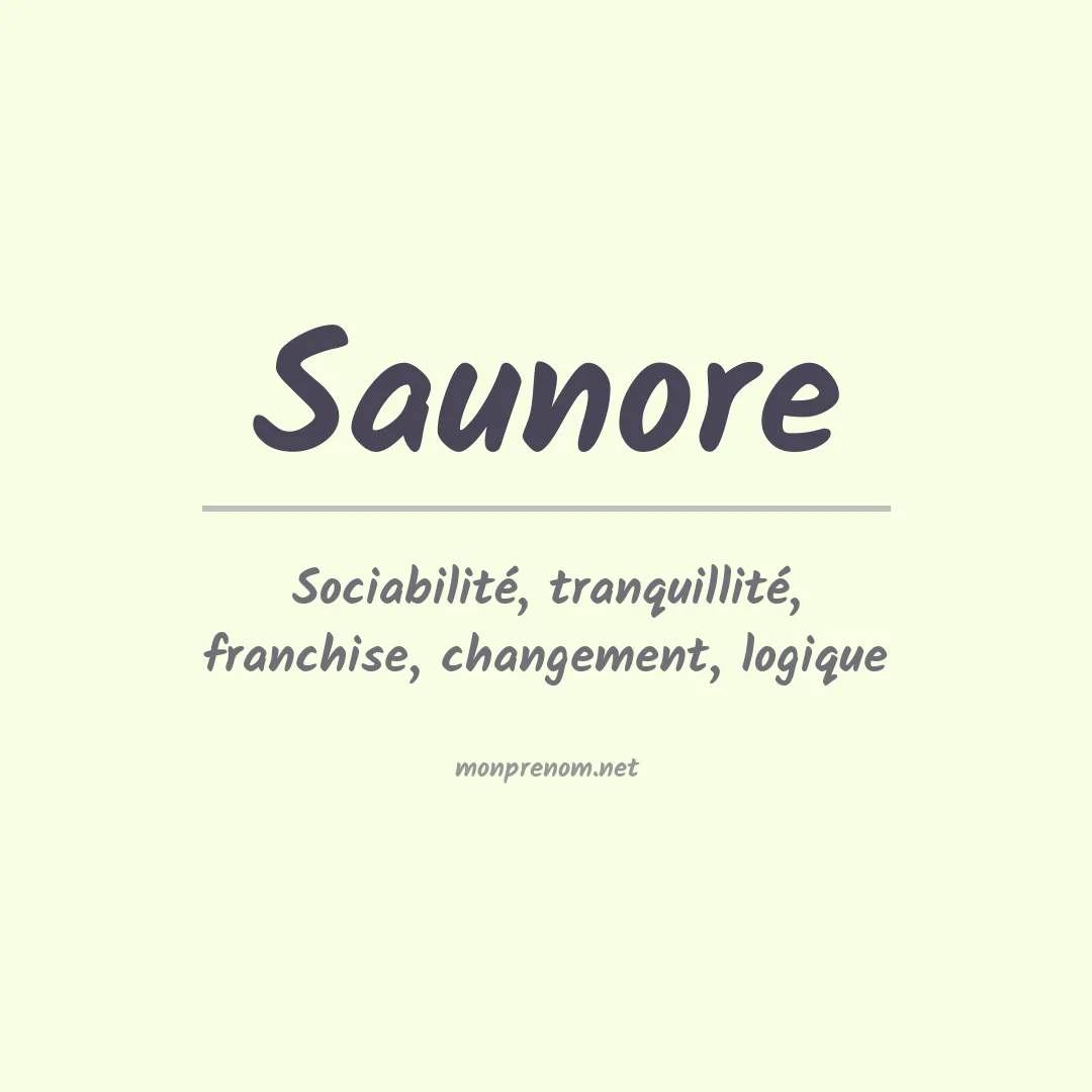 Signification du prénom Saunore
