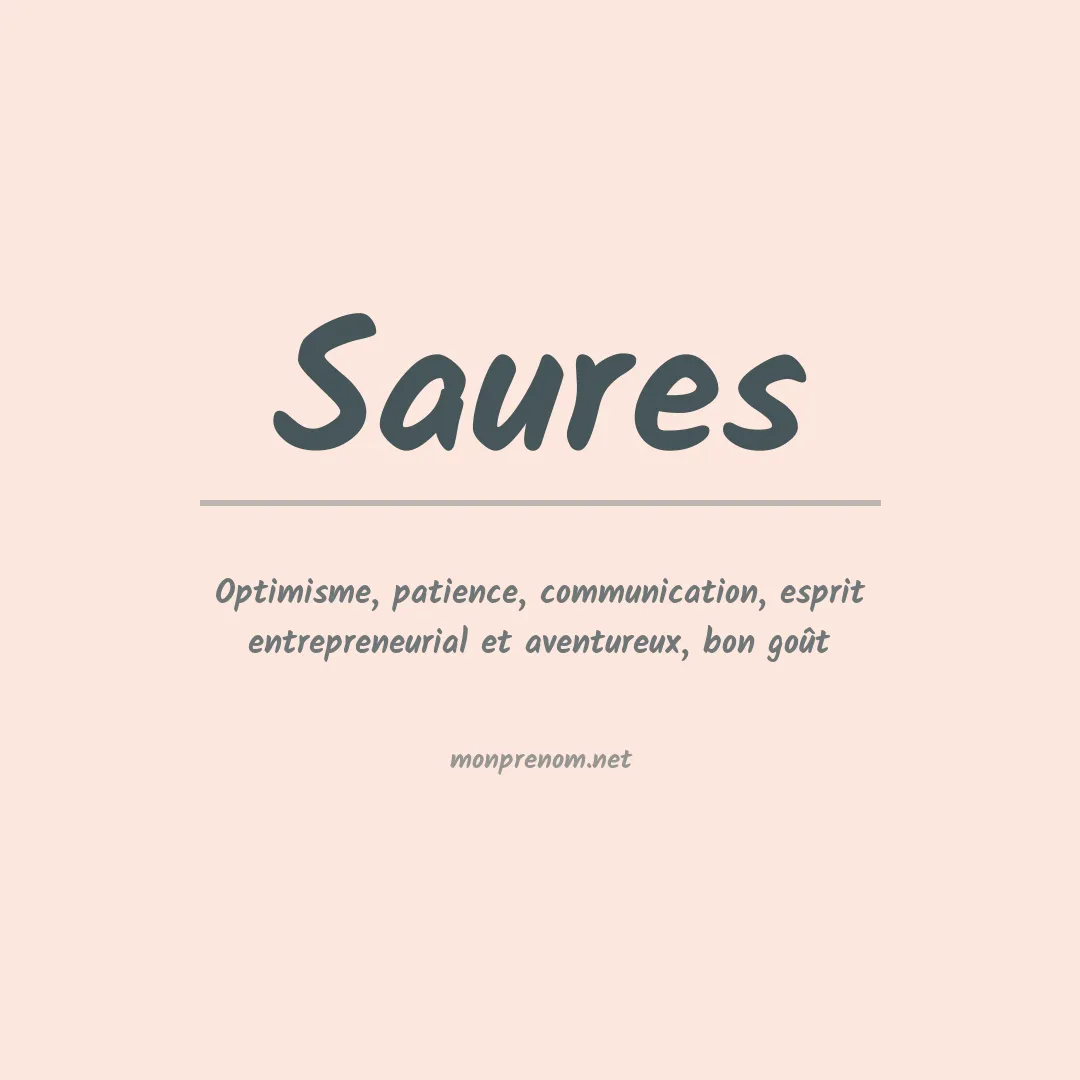 Signification du prénom Saures