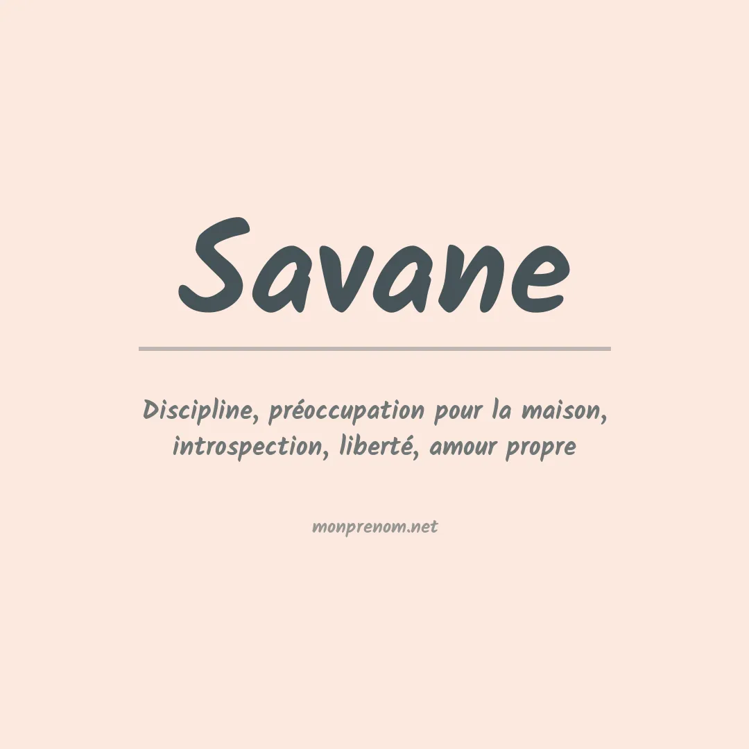 Signification du prénom Savane
