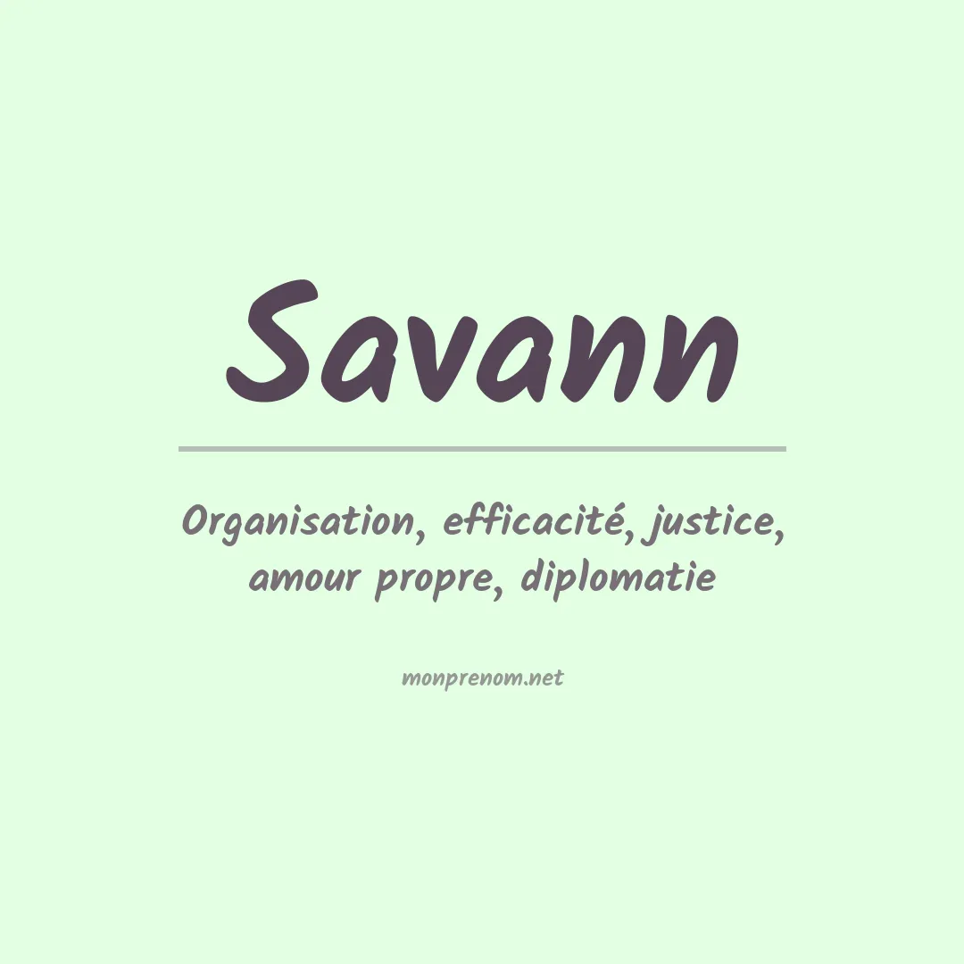 Signification du prénom Savann