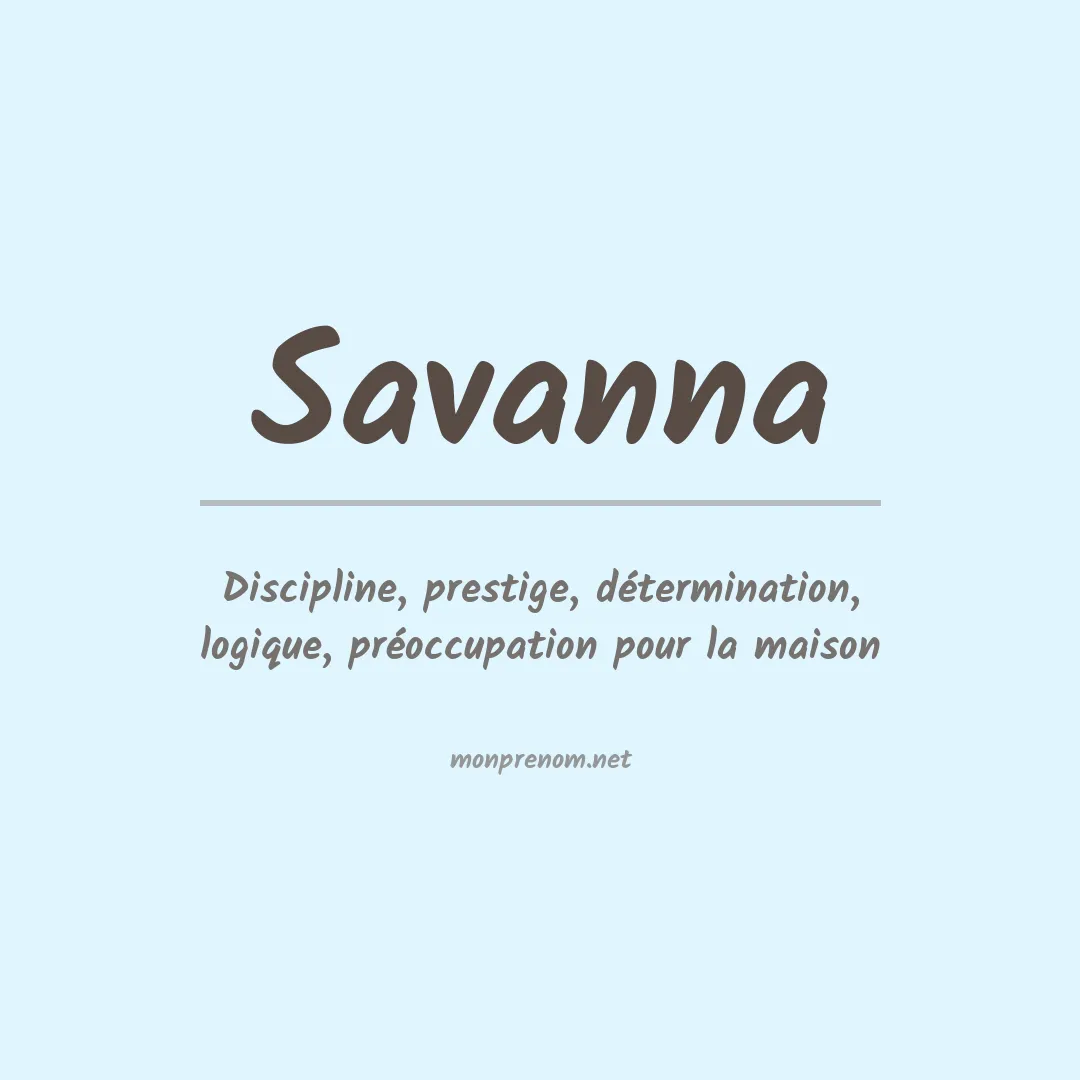 Prénom Savanna