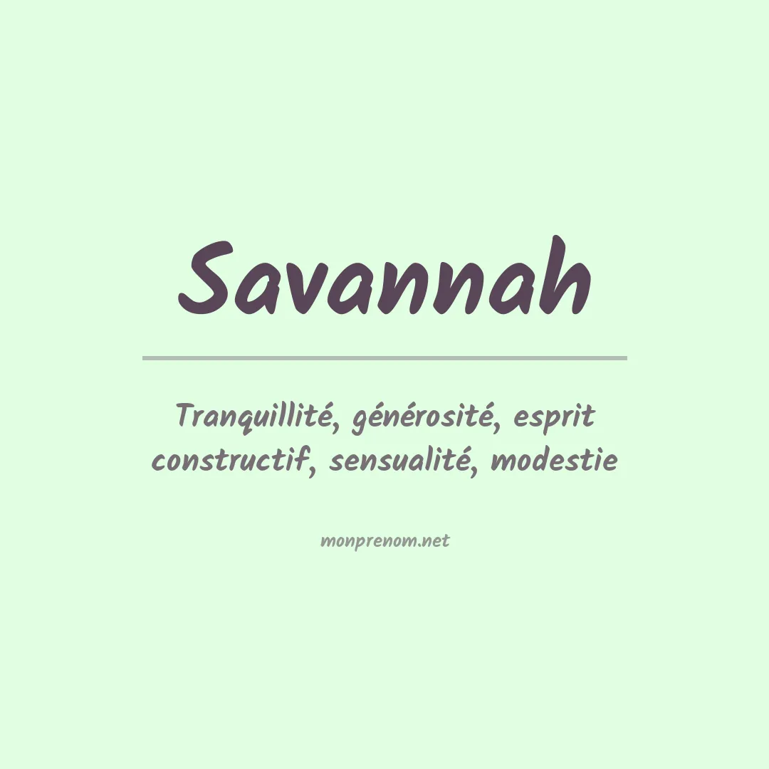 Prénom Savannah