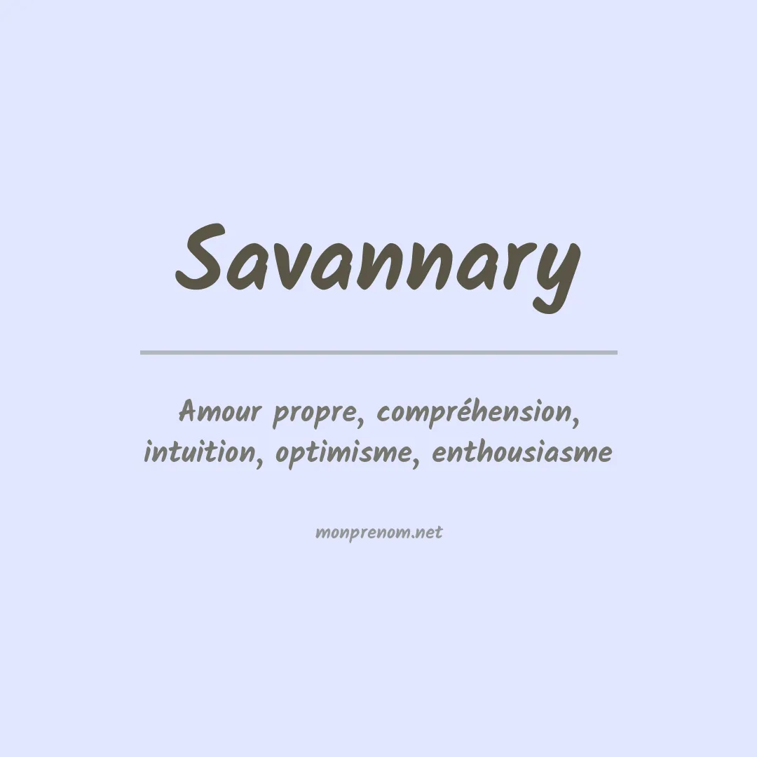 Signification du prénom Savannary