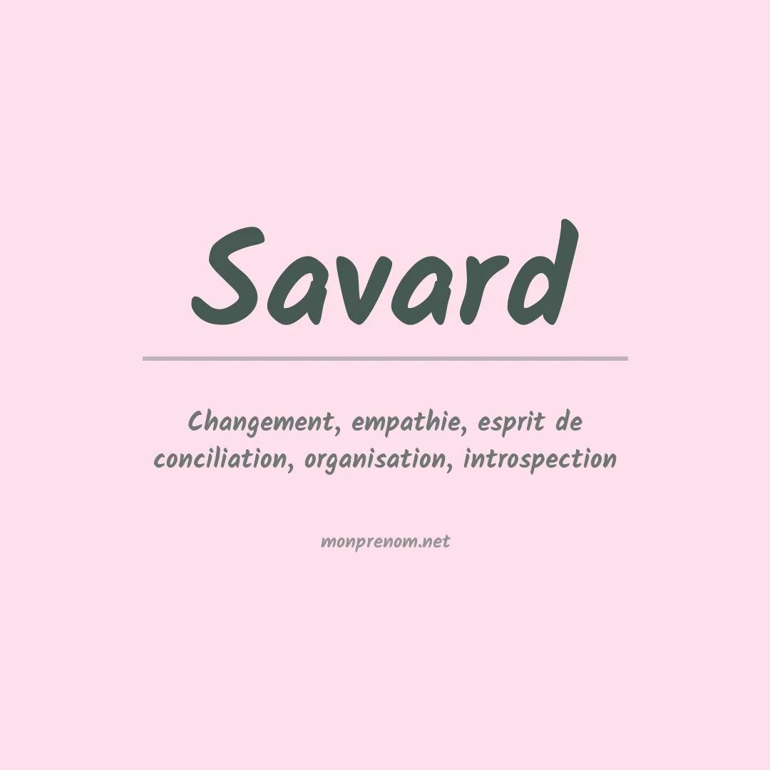Prénom Savard