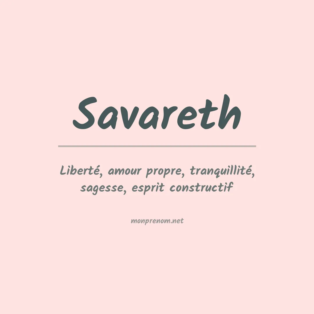 Signification du prénom Savareth