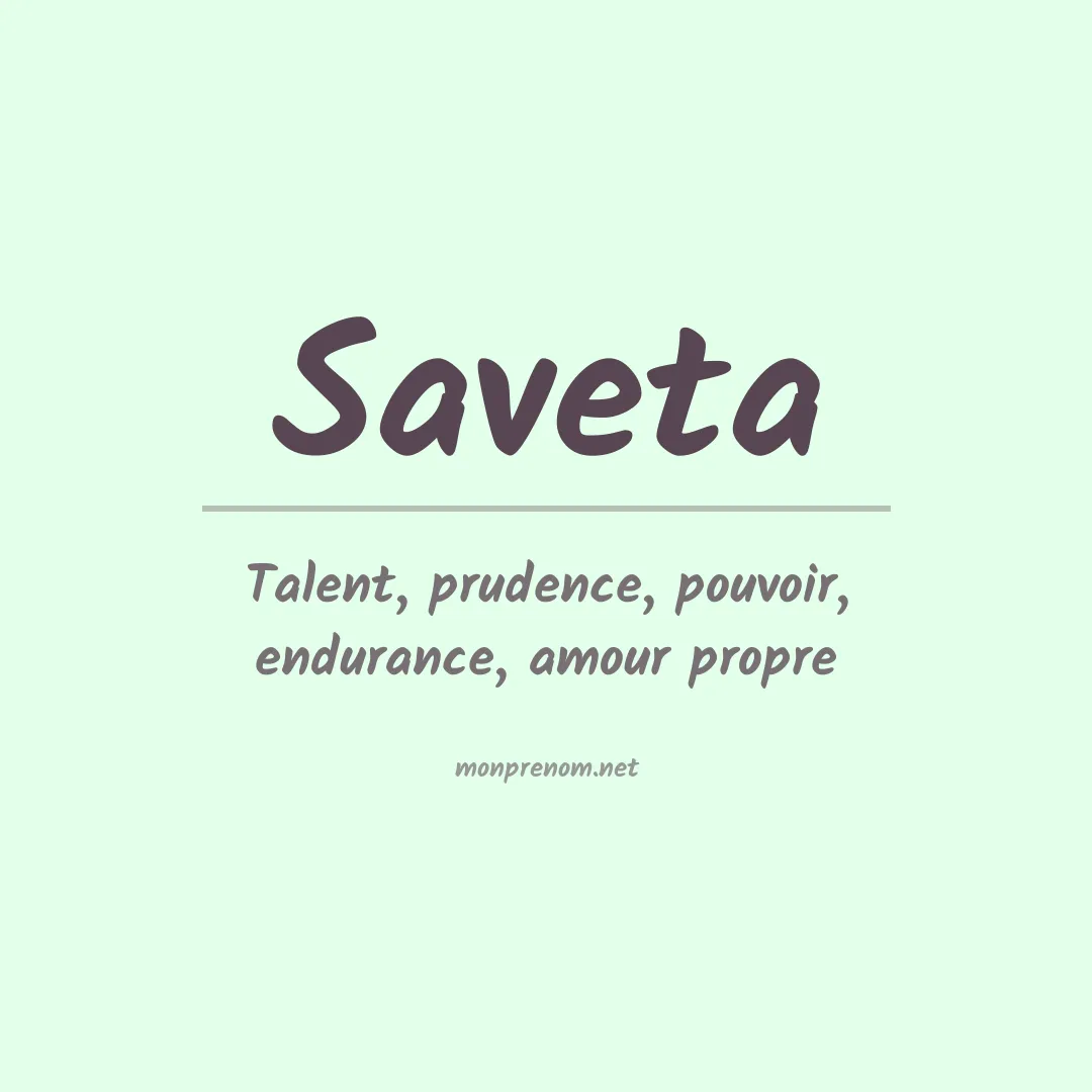 Signification du prénom Saveta