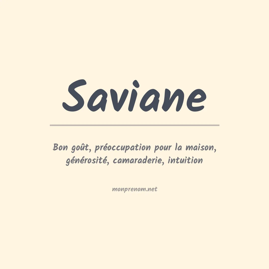 Signification du prénom Saviane
