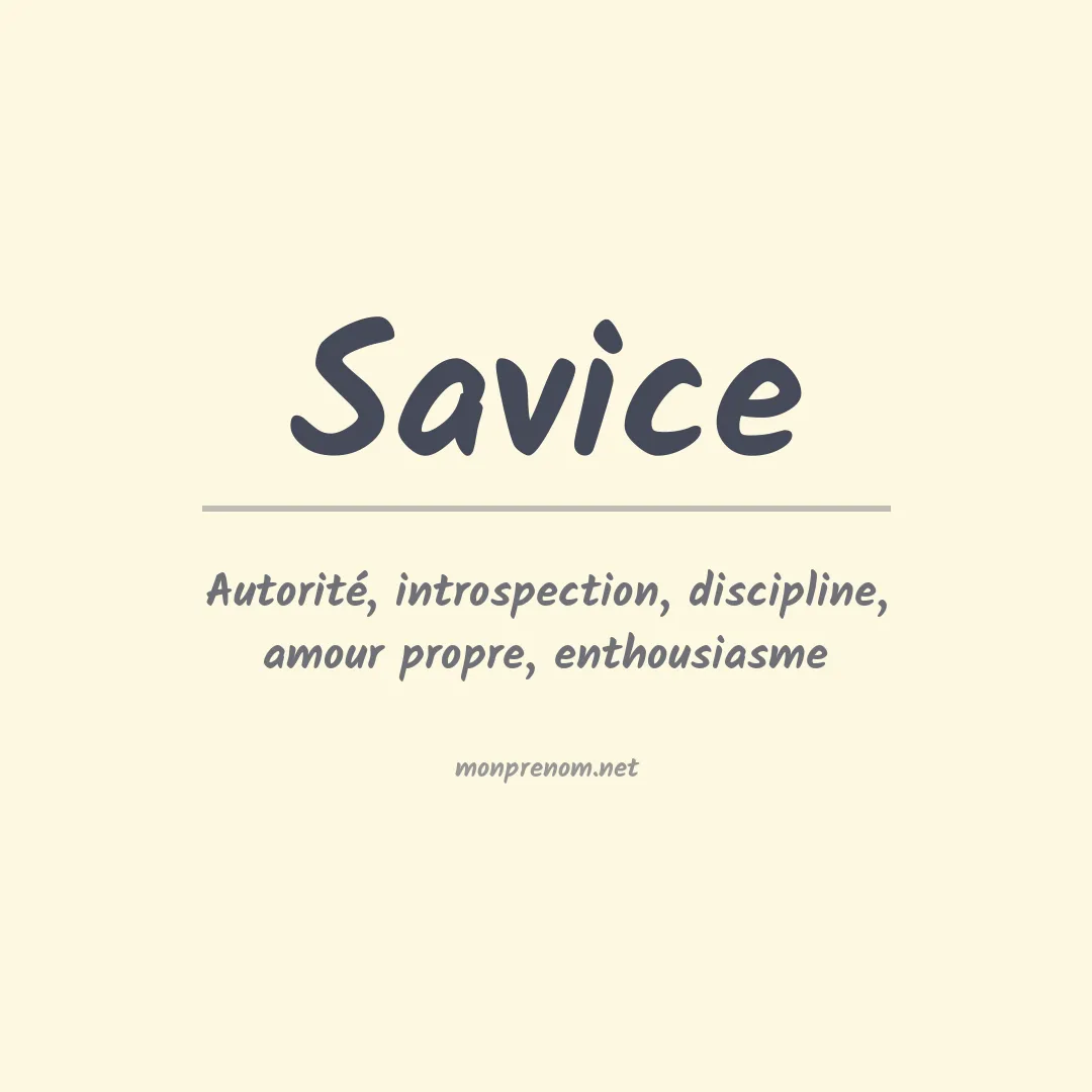 Signification du prénom Savice