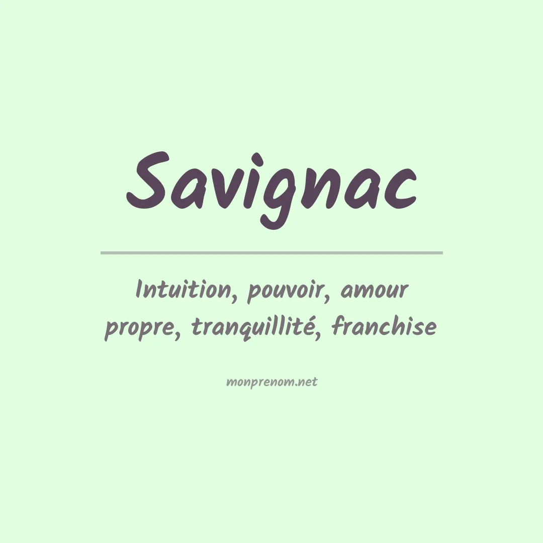 Signification du prénom Savignac