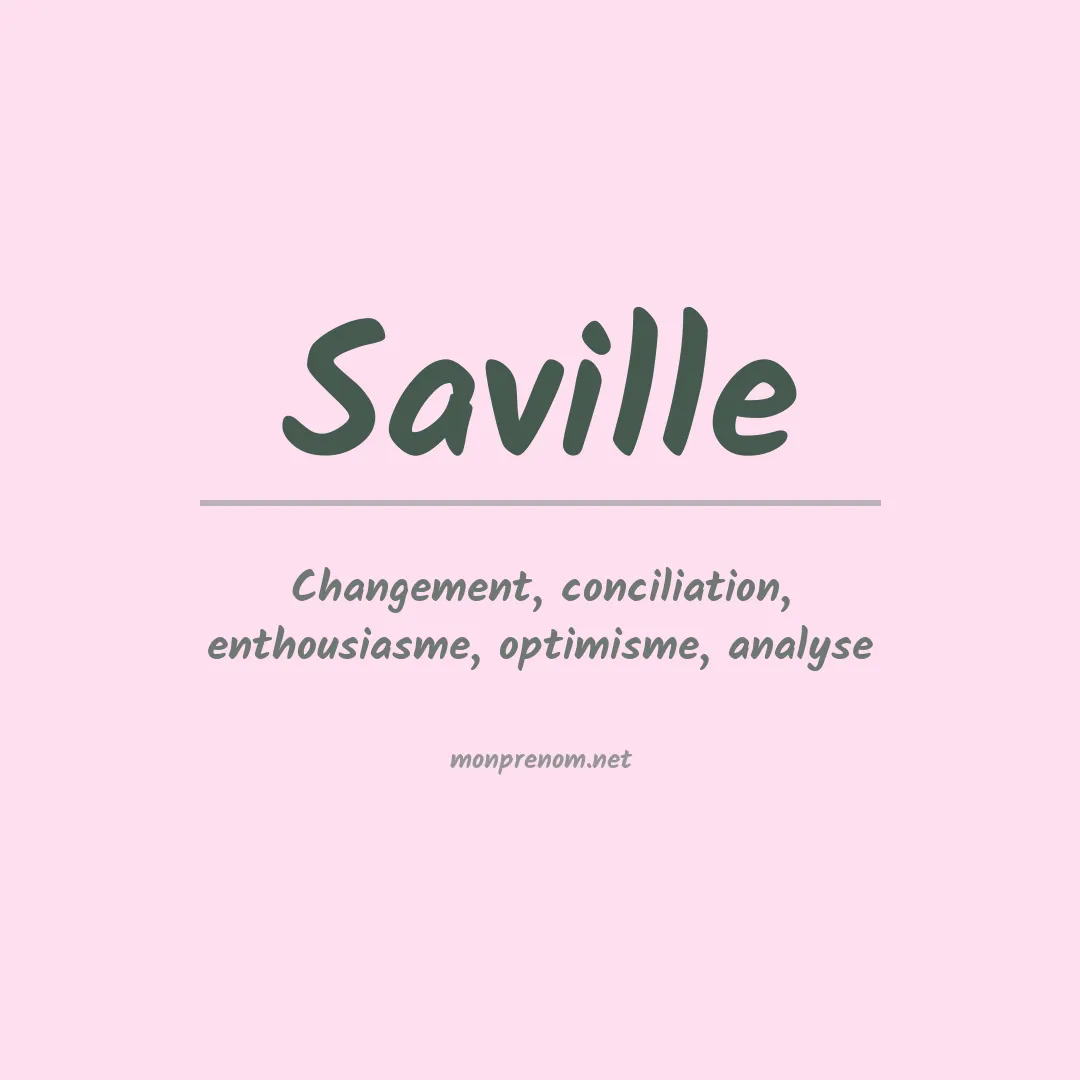 Signification du prénom Saville