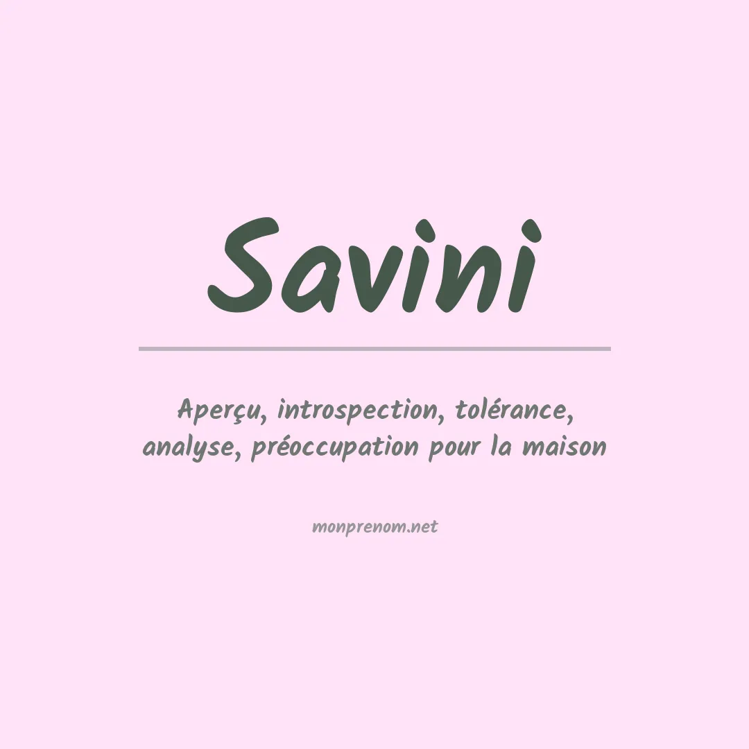 Prénom Savini