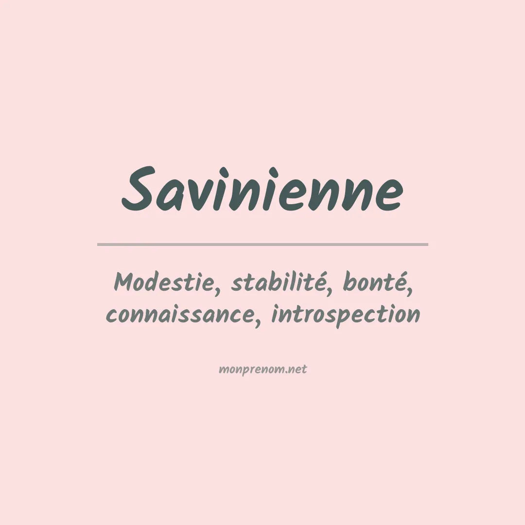 Signification du prénom Savinienne