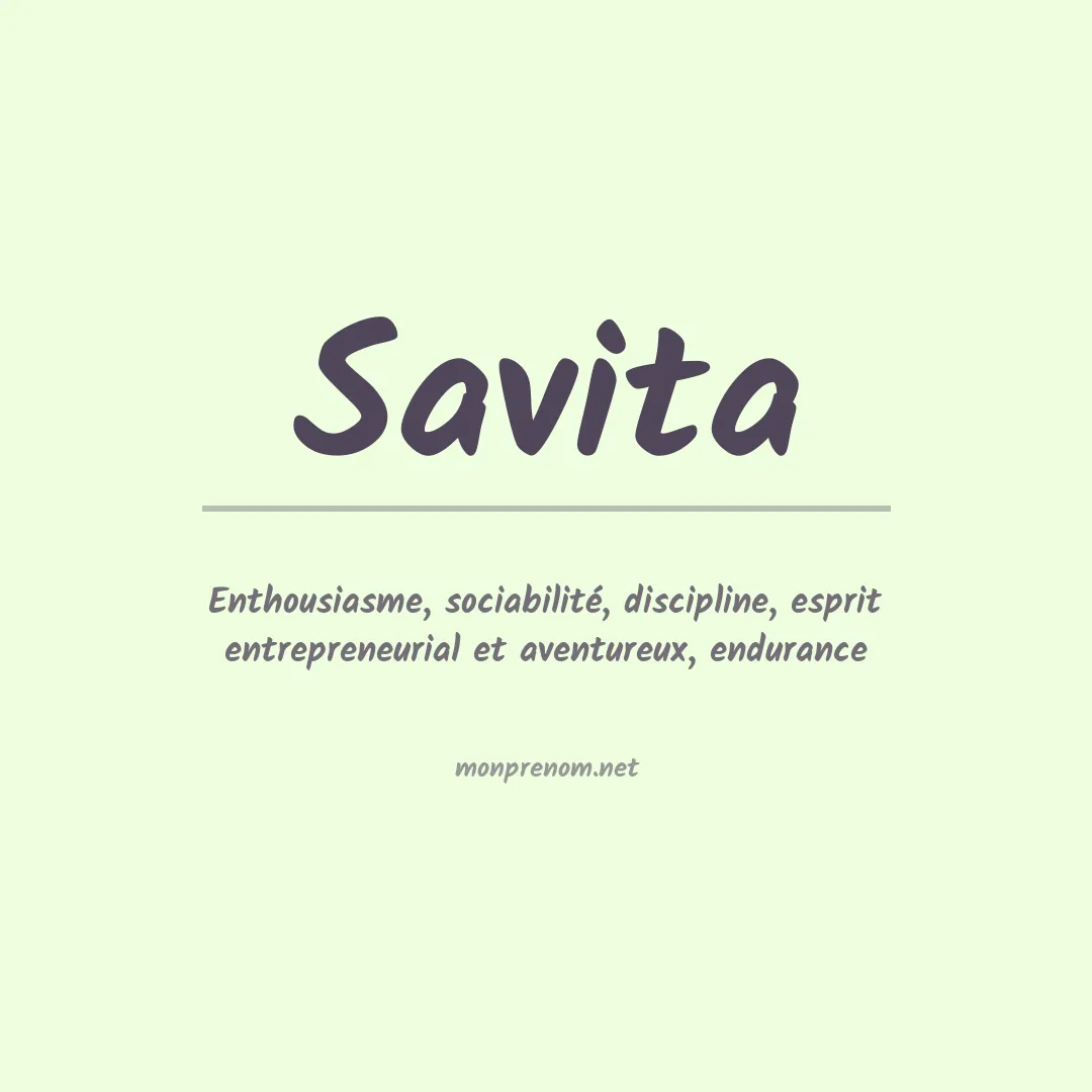 Signification du prénom Savita